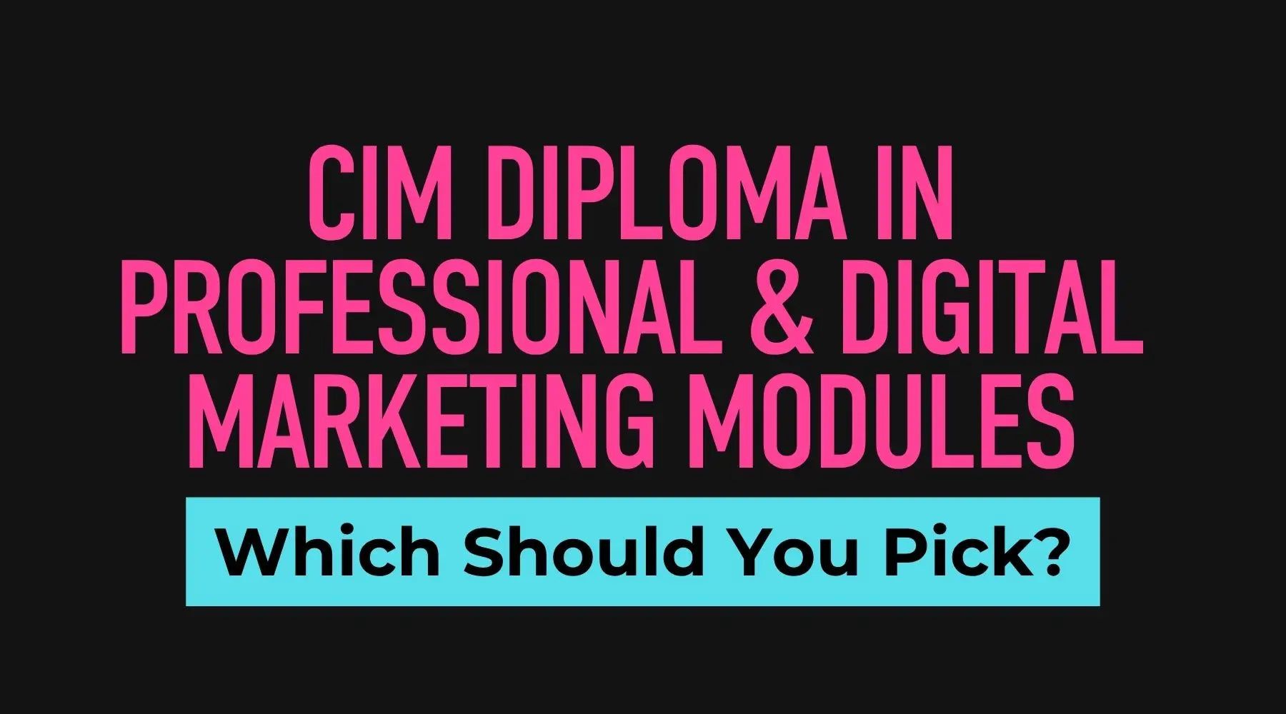 CIM Level 6 Diploma module options guide for Professional and Digital Marketing